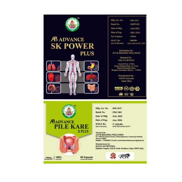 Ayur Brahma Wellness Advance Piles Kare X Plus 60 Capsules & Stomach Kare Power Plus - Image 5